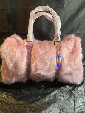 Sugar Thrillz Pink Fur Fun Weekend Bag